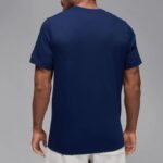 Air Jordan Jumpman Embroidered Air Crew Navy Blue Mens Sports T-Shirt - DM3182-492 - Image 2