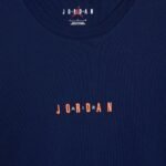 Air Jordan Jumpman Embroidered Air Crew Navy Blue Mens Sports T-Shirt - DM3182-492 - Image 3