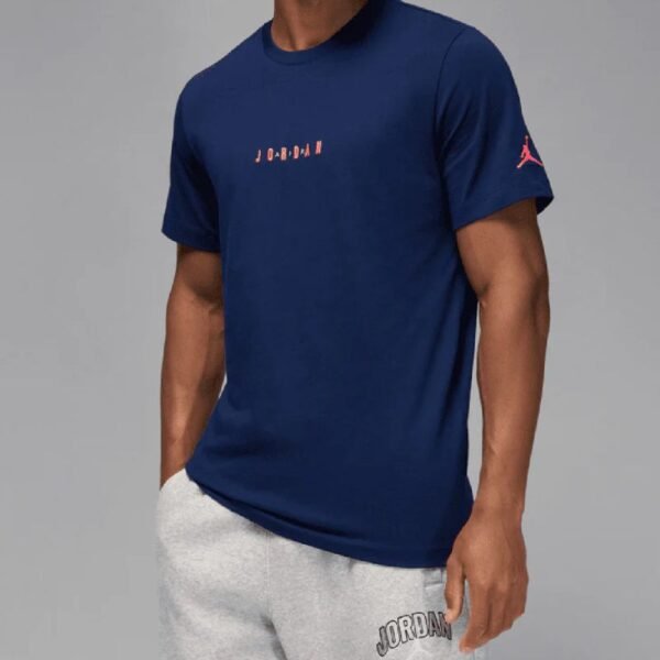 Air Jordan Jumpman Embroidered Air Crew Navy Blue Mens Sports T-Shirt - DM3182-492