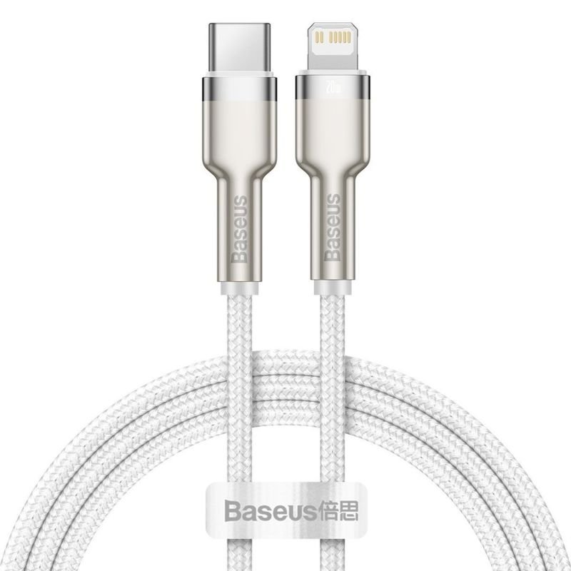 lupin-wear-ca-baseus-usb-c-lightning-cafule-pd-cable-1m-white-1921631 BASEUS USB-C LIGHTNING CAFULE PD CABLE 1M WHITE - Image 1