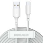BASEUS USB/USB-C SIMPLE WISDOM CABLE, 40W, 5A, 1.5M WHITE - Image 2