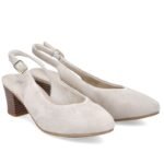 Beige leather open-toe pumps Rieker 44651-60 - Image 2
