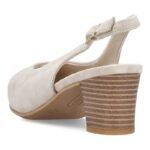 Beige leather open-toe pumps Rieker 44651-60 - Image 4