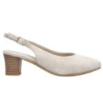 Beige leather open-toe pumps Rieker 44651-60 - Image 5