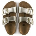 Birkenstock Arizona Kids Birko-Flor Electric Metallic Gold Narrow Flip-Flops (1014841) - Image 4