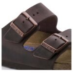 Birkenstock Arizona Soft Footbed Oiled Leather Habana Narrow Womens Slides (0452763) - Image 2