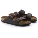 Birkenstock Arizona Soft Footbed Oiled Leather Habana Narrow Womens Slides (0452763) - Image 3