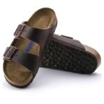 Birkenstock Arizona Soft Footbed Oiled Leather Habana Narrow Womens Slides (0452763) - Image 6