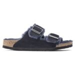 Birkenstock Arizona VL Shearling Midnight Suede Leather Narrow Slides (1020583) - Image 8