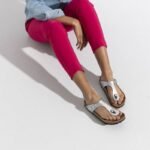 Birkenstock Gizeh Birko-Flor womens flip-flops silver regular wide (0043851) - Image 2