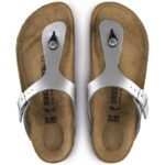 Birkenstock Gizeh Birko-Flor womens flip-flops silver regular wide (0043851) - Image 5
