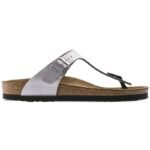 Birkenstock Gizeh Birko-Flor womens flip-flops silver regular wide (0043851) - Image 8