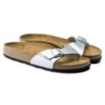 Birkenstock Madrid Birko-Flor Silver womens flip-flops regular wide (0040411)