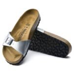 Birkenstock Madrid Birko-Flor Silver womens flip-flops regular wide (0040411) - Image 2