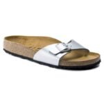 Birkenstock Madrid Birko-Flor Silver womens flip-flops regular wide (0040411) - Image 4