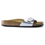 Birkenstock Madrid Birko-Flor Silver womens flip-flops regular wide (0040411) - Image 7