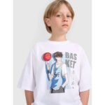 Boys oversize T-shirt with print 4F 4FJRAW25TTSHM3062-10S - Image 4