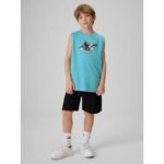 Boys regular sleeveless T-shirt with print 4F 4FJRSS26TSLEM354-047S - Image 3