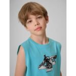 Boys regular sleeveless T-shirt with print 4F 4FJRSS26TSLEM354-047S - Image 4