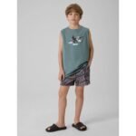 Boys regular sleeveless T-shirt with print 4F 4FJRSS26TSLEM354-46S - Image 3