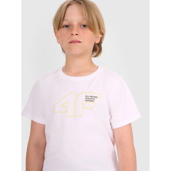 Boys t-shirt with print 4F 4FJWAW25TTSHM2417-10S