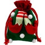 CHRISTMAS GIFT BAG 20x15CM ELF LEGS - Image 2
