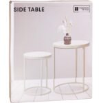 COFFEE TABLE WITH 3 LEGS, WOODEN TABLETOP, SET OF 2 - Image 4
