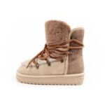D.Franklin womens winter snow boots, fashionable fur lining, brown beige high - Image 2