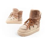 D.Franklin womens winter snow boots, fashionable fur lining, brown beige high - Image 8