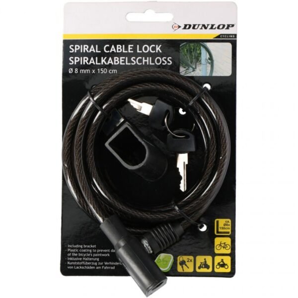 Dunlop Bicycle Lock 8mm x 150cm 56375