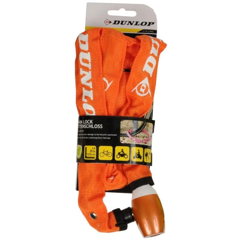 lupin-wear-ca-dunlop-bicycle-lock-chain-lock-120cm-length-orange-1972331 DUNLOP BICYCLE LOCK CHAIN LOCK 120CM LENGTH ORANGE - Image 1