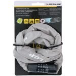 DUNLOP BICYCLE LOCK CHAIN WITH CODE 120CM LENGTH - GRAY