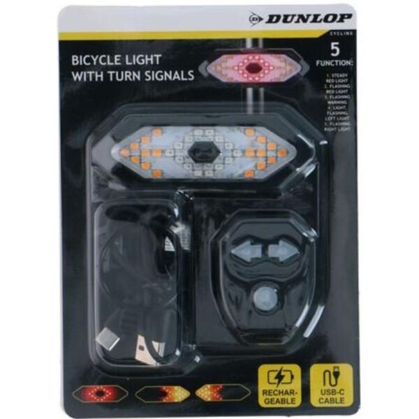DUNLOP REAR BIKE LIGHT WITH LED INDICATOR USB CHARGING