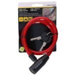 DUNLOP SPIRAL BIKE LOCK WITH KEY 1.2x65CM - RED - Image 3