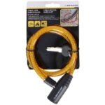 DUNLOP SPIRAL BIKE LOCK WITH KEY 1.2x65CM - YELLOW