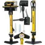 DUNLOP WORKSHOP BICYCLE PUMP 230PSI (16BAR) WITH MANOMETER YELLOW
