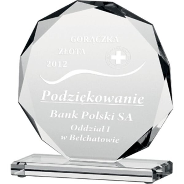 Engraved glass trophy