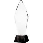 Engraved glass trophy H 31 cm