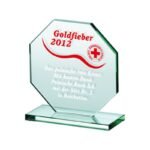 Engraved glass trophy + paint filling