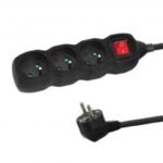 ESPERANZA 3-OUTLET POWER STRIP WITH 3M SWITCH, BLACK ELK211K