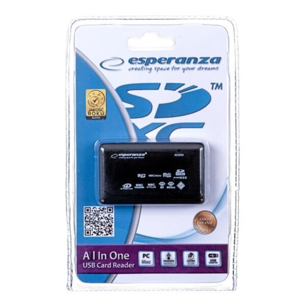 Esperanza EA117 Card Reader (External; Memory Stick Duo, MicroSD (via adapter), MMC, SD, SDHC, SDXC)