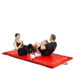 Folding gymnastic mattress red 2400x1200x50mm HMS MGS01 - Image 2
