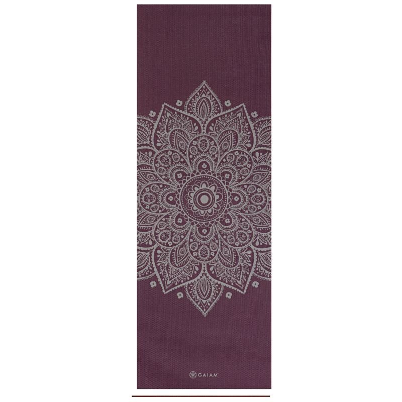 lupin-wear-ca-gaiam-midnight-plum-sundial-flower-yoga-mat-5mm-65734-1154788 Gaiam Midnight Plum Sundial Flower Yoga Mat 5mm 65734 - Image 1