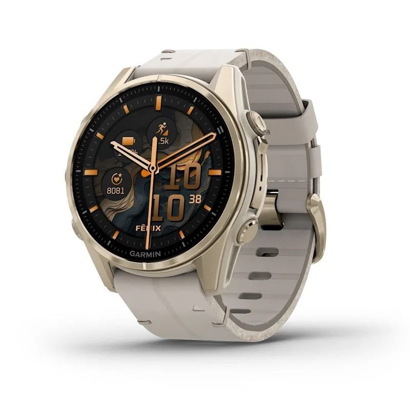 lupin-wear-ca-garmin-fenix-8-43mm-amoled-sapphire-titanium-soft-gold-with-limestone-leather-strap-3050957 Garmin Fenix 8 43mm AMOLED Sapphire Titanium Soft Gold with Limestone Leather Strap - Image 1