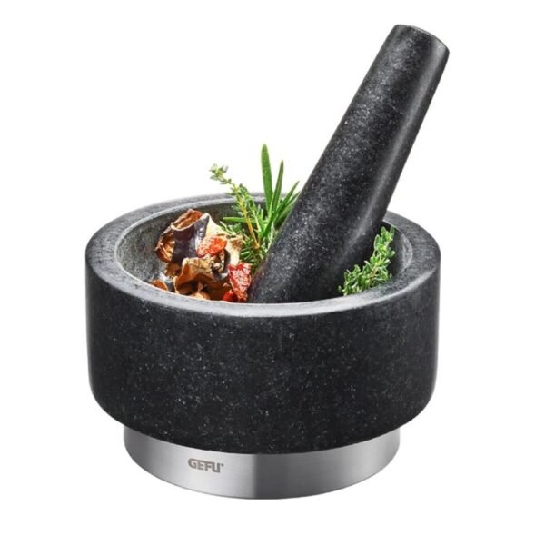 GEFU 35300 Mortar and Pestle Black, Stainless Steel Granite, Stainless Steel