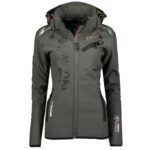 Geographical Norway Reine Gray/Black Lady 007 womens softshell jacket (WU6099F/GN Grey/Black)