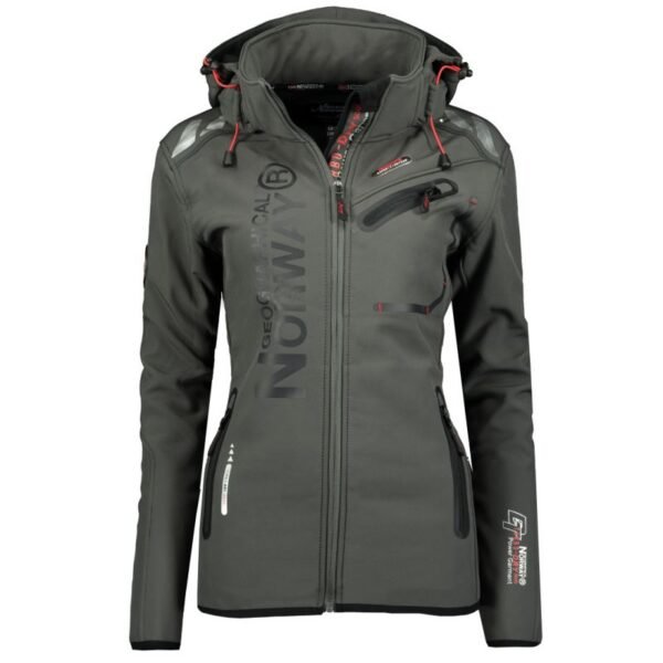 Geographical Norway Reine Gray/Black Lady 007 womens softshell jacket (WU6099F/GN Grey/Black)