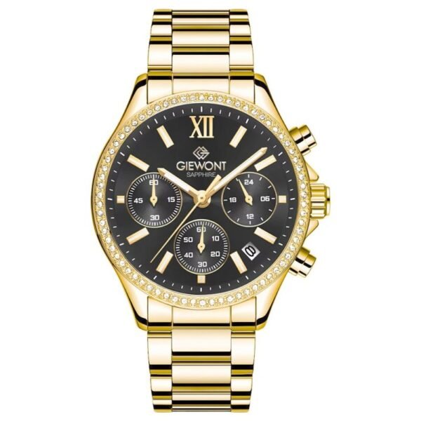 Giewont Sapphire Gold Black Womens Watch GW3670-B3