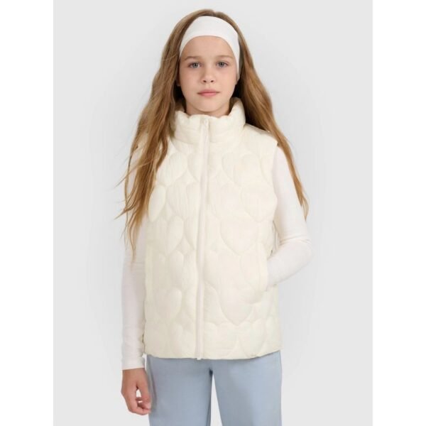 Girls down vest with synthetic filling 4F 4FJRAW25TVJAF323-11S