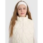 Girls down vest with synthetic filling 4F 4FJRAW25TVJAF323-11S - Image 5